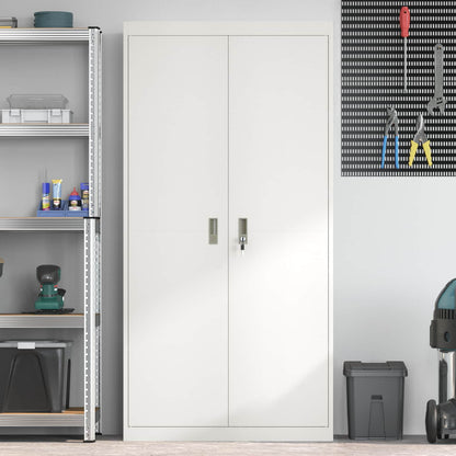 vidaXL Storage Cabinet White 90 x 40 x 180 cm Steel