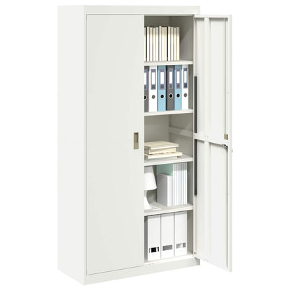vidaXL Storage Cabinet White 90 x 40 x 180 cm Steel