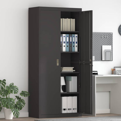vidaXL Storage Cabinet Black 90 x 40 x 200 cm Steel