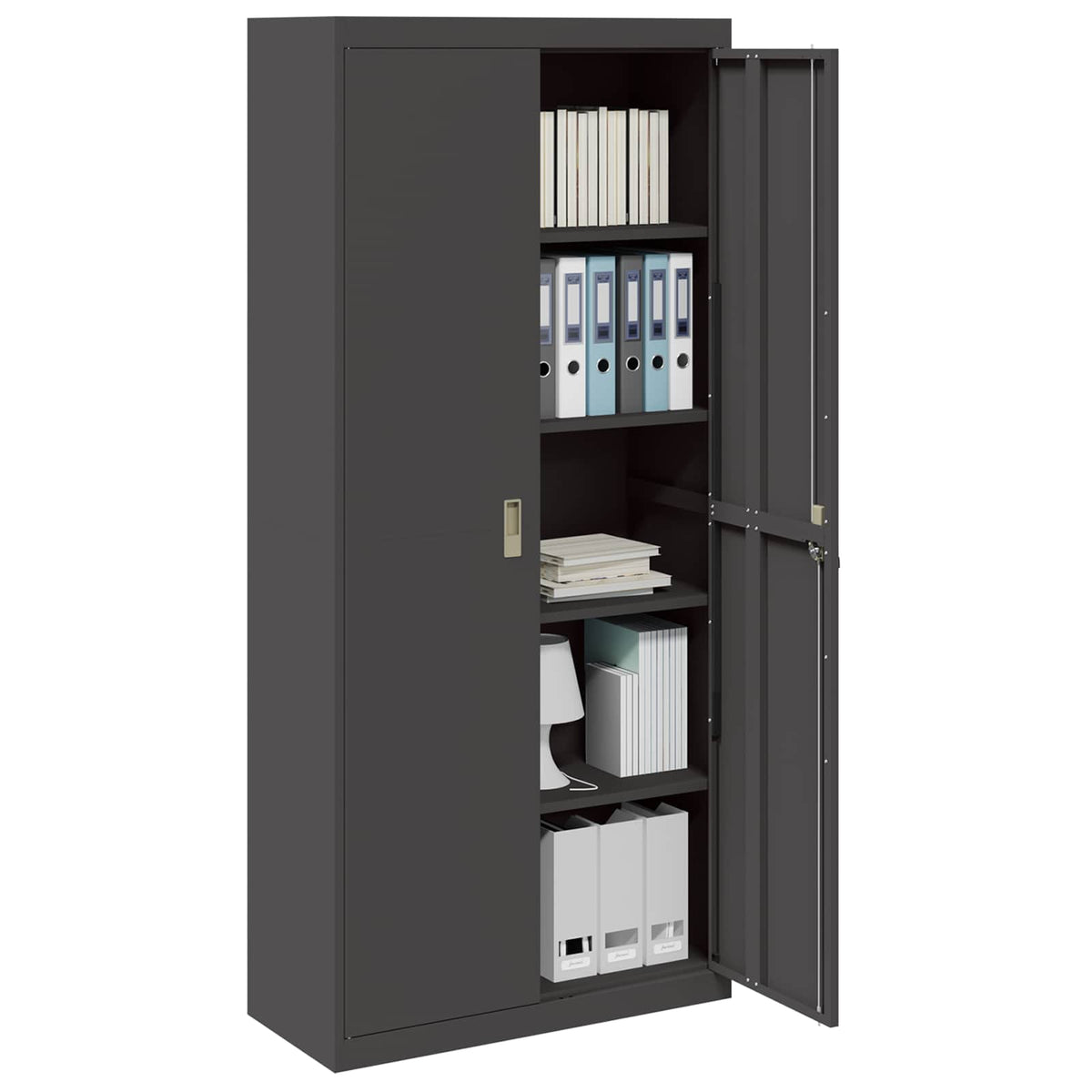 vidaXL Storage Cabinet Black 90 x 40 x 200 cm Steel