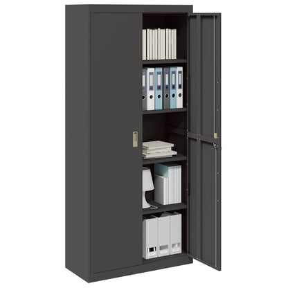 vidaXL Storage Cabinet Black 90 x 40 x 200 cm Steel