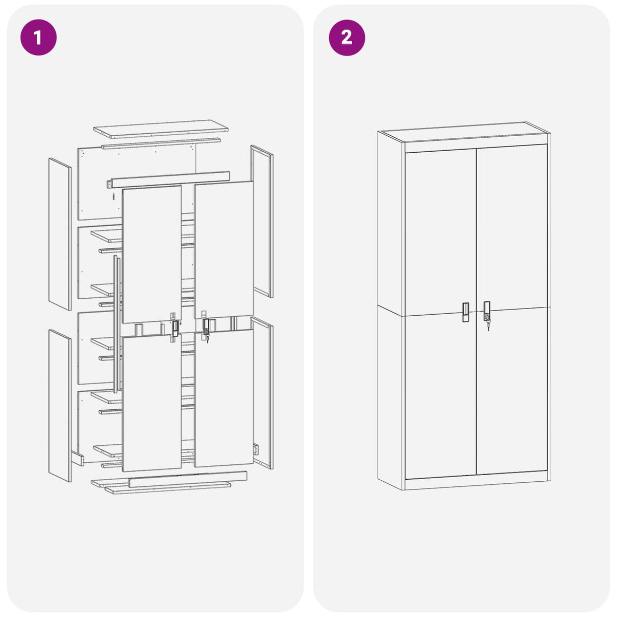 vidaXL Storage Cabinet Pink 90 x 40 x 200 cm Steel