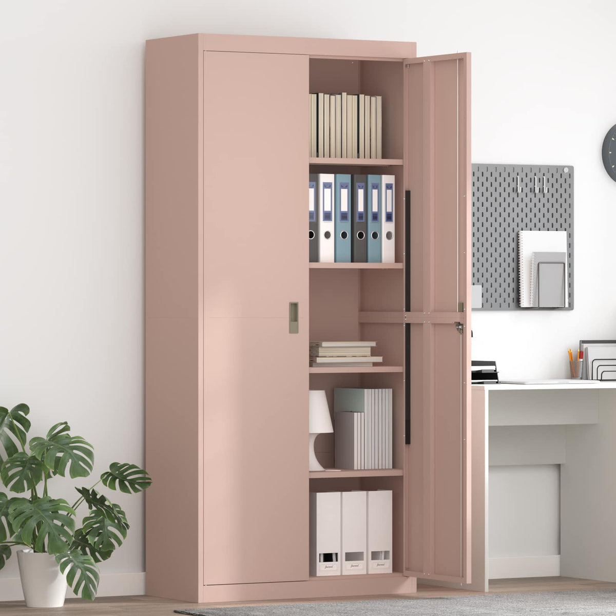 vidaXL Storage Cabinet Pink 90 x 40 x 200 cm Steel