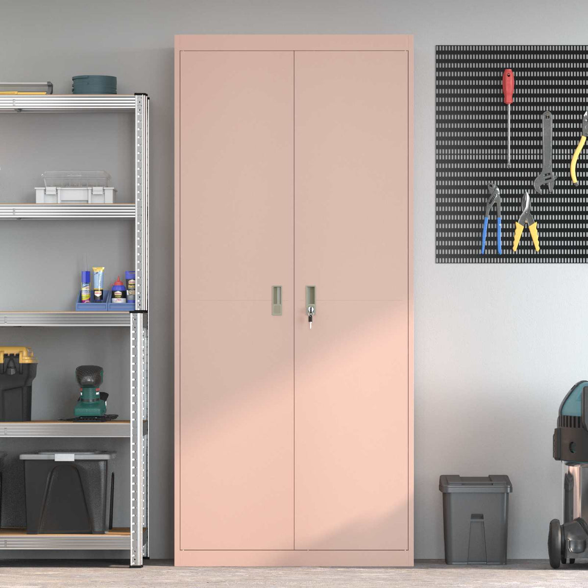 vidaXL Storage Cabinet Pink 90 x 40 x 200 cm Steel