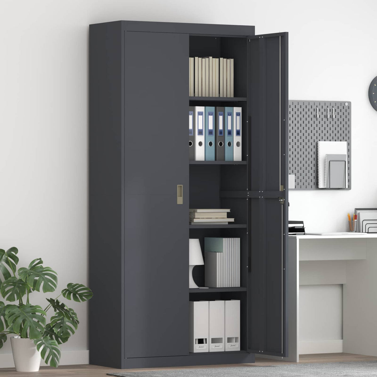 vidaXL Storage Cabinet Anthracite 90 x 40 x 200 cm Steel
