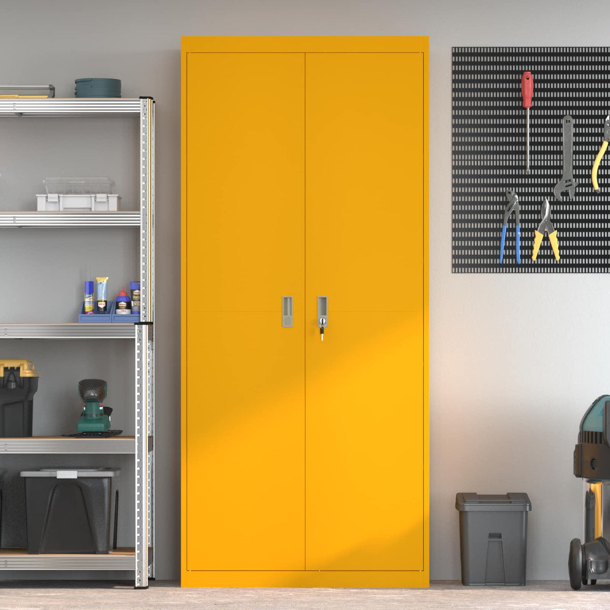 vidaXL Storage Cabinet Mustard Yellow 90 x 40 x 200 cm Steel