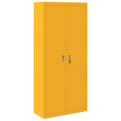 vidaXL Storage Cabinet Mustard Yellow 90 x 40 x 200 cm Steel