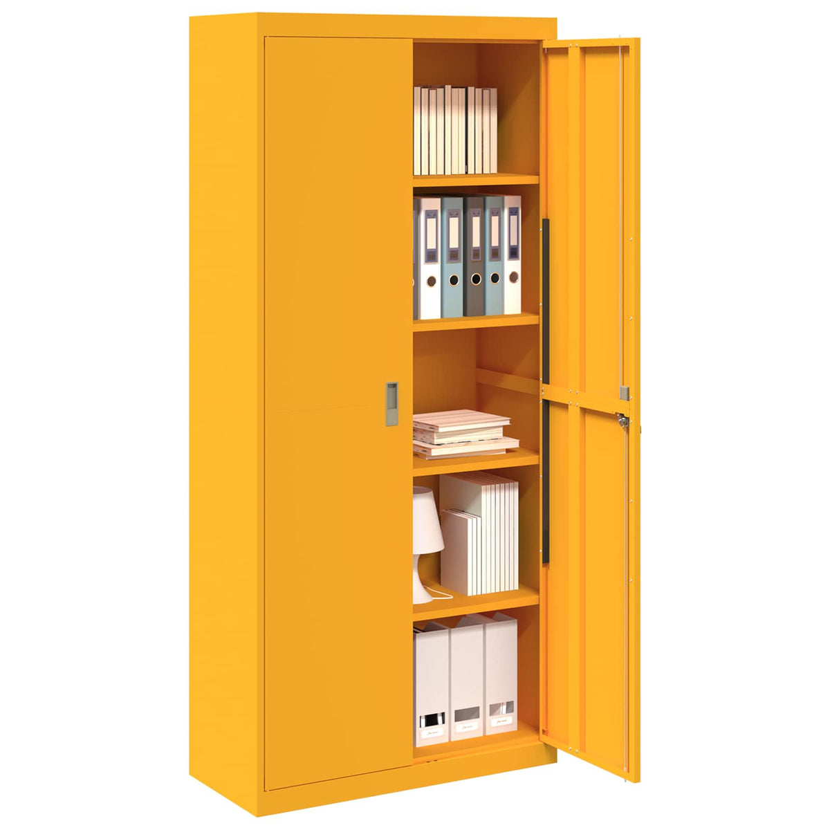 vidaXL Storage Cabinet Mustard Yellow 90 x 40 x 200 cm Steel