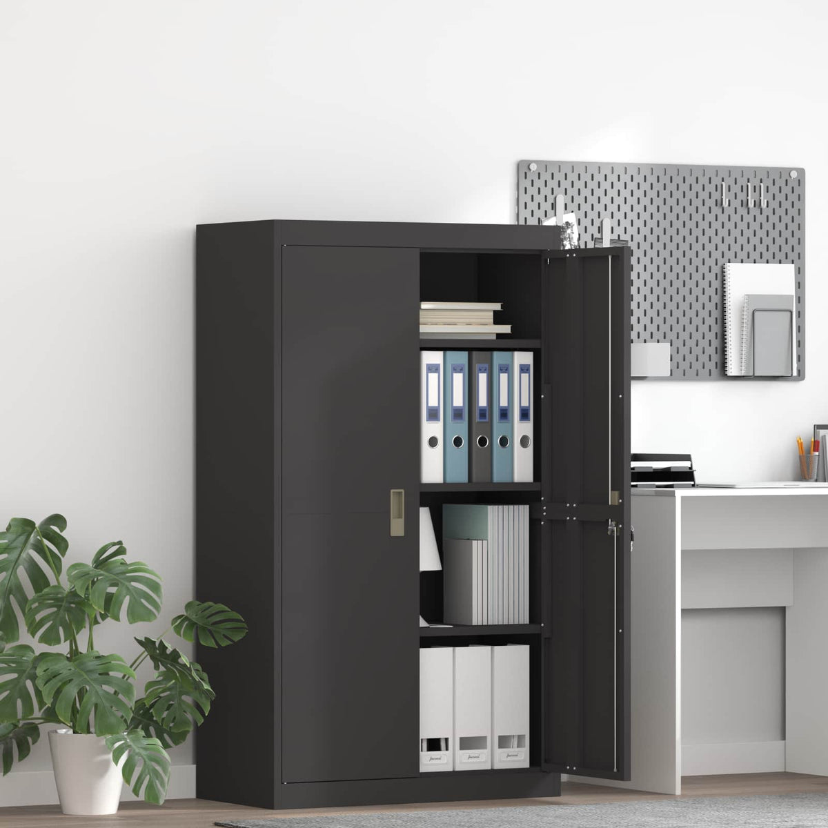 vidaXL Storage Cabinet Black 80 x 40 x140 cm Steel
