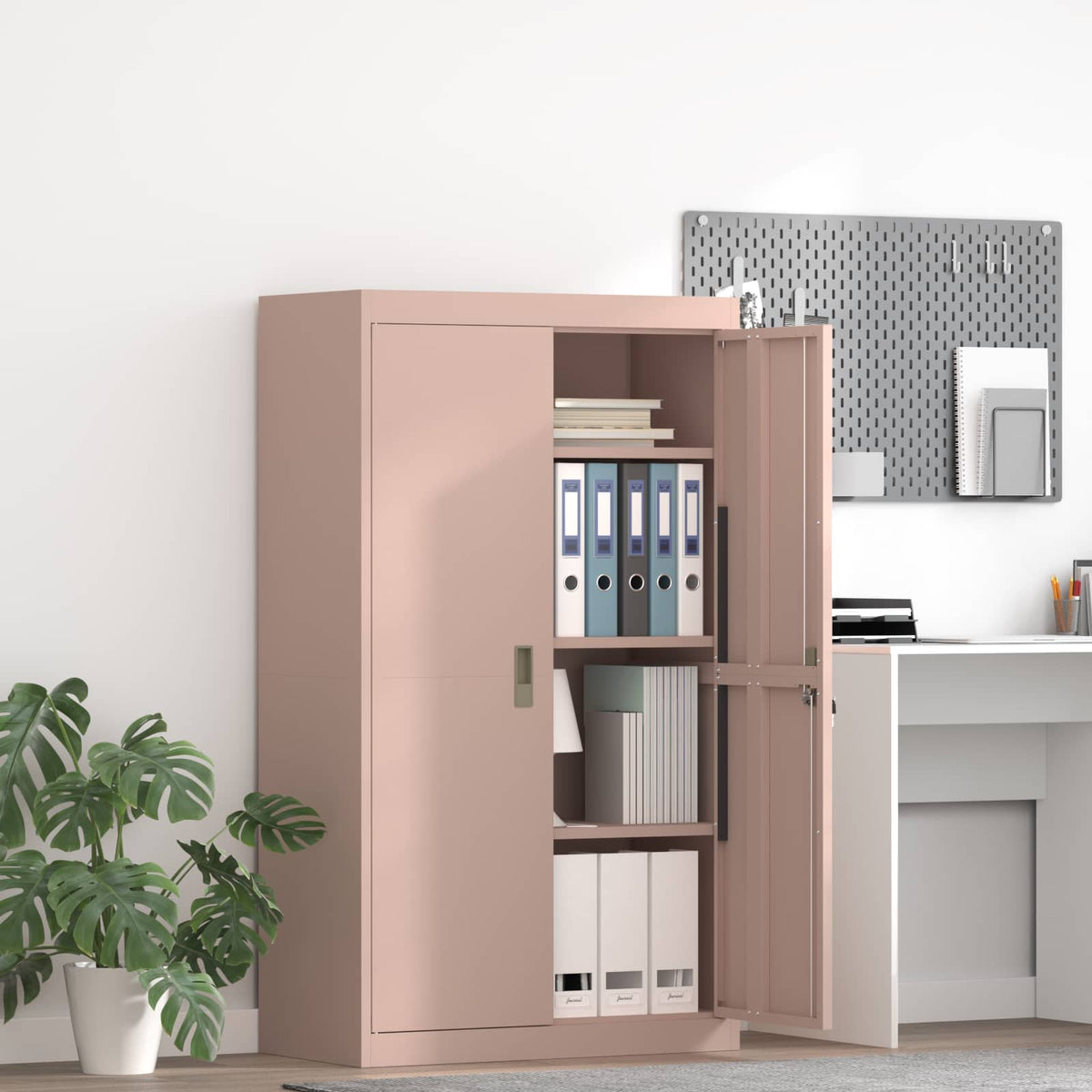 vidaXL Storage Cabinet Pink 80 x 40 x140 cm Steel