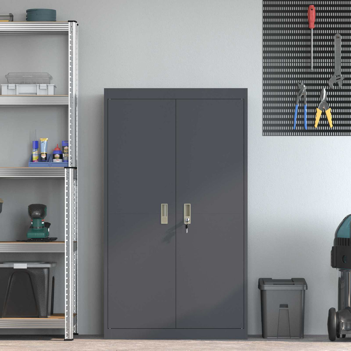vidaXL Storage Cabinet Anthracite 80 x 40 x140 cm Steel