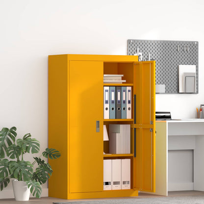 vidaXL Storage Cabinet Mustard Yellow 80 x 40 x140 cm Steel