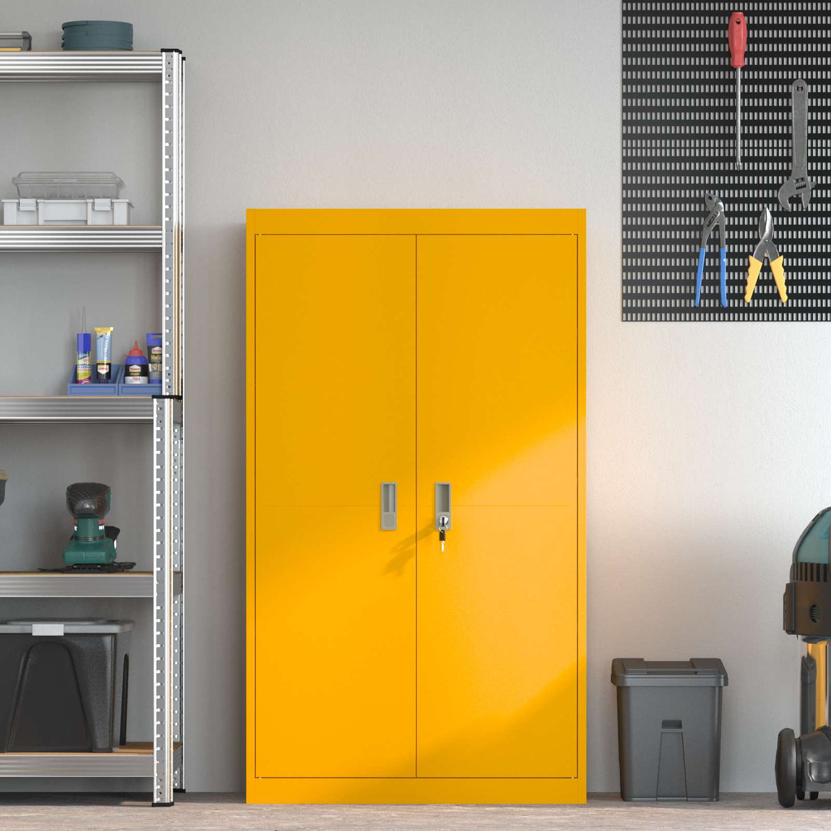 vidaXL Storage Cabinet Mustard Yellow 80 x 40 x140 cm Steel