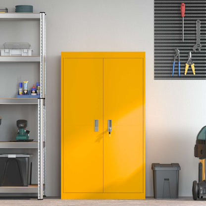 vidaXL Storage Cabinet Mustard Yellow 80 x 40 x140 cm Steel