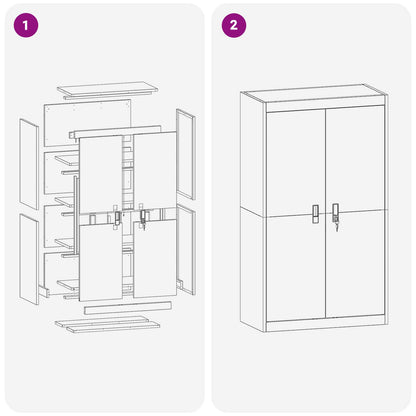 vidaXL Storage Cabinet White 80 x 40 x140 cm Steel