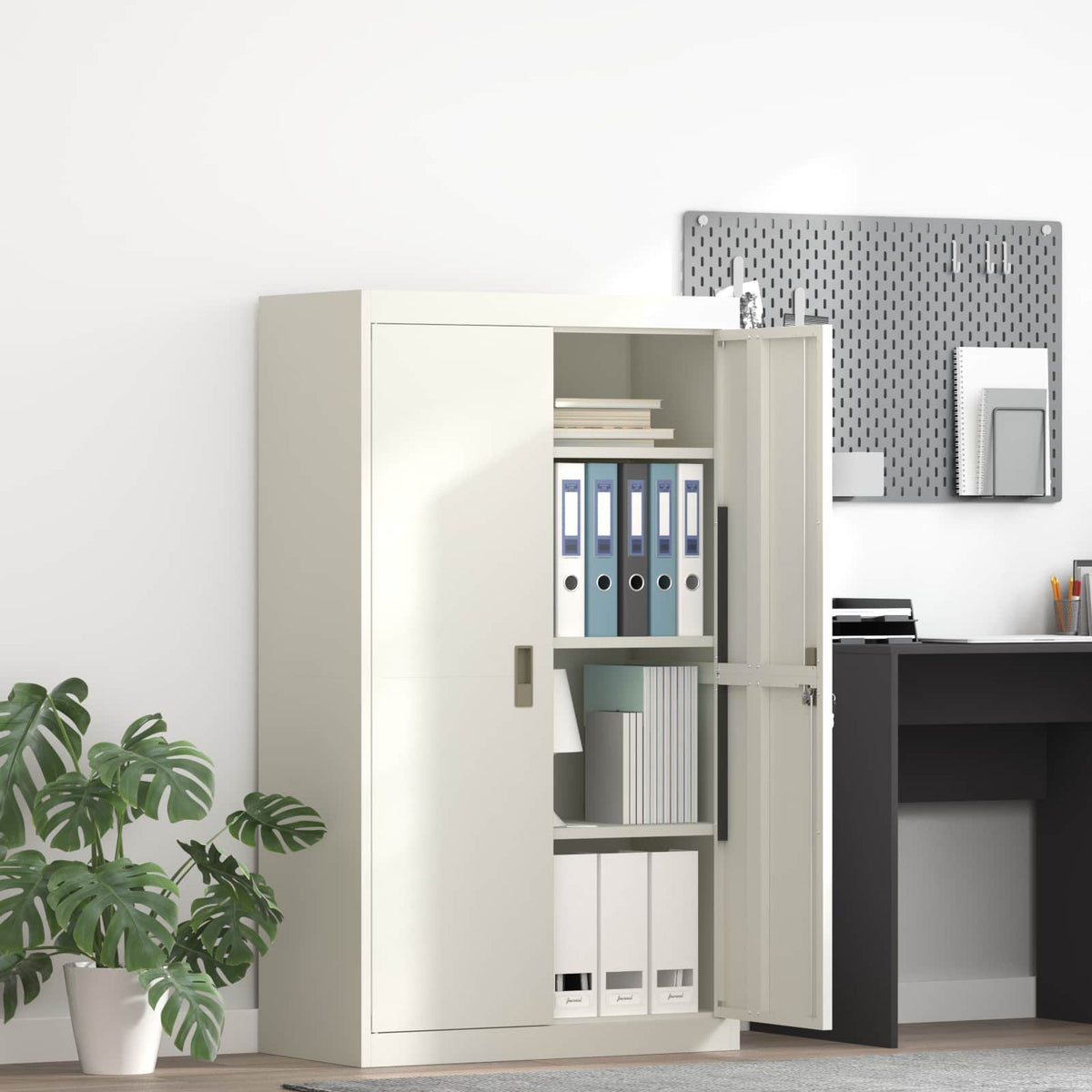 vidaXL Storage Cabinet White 80 x 40 x140 cm Steel