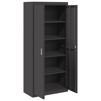 vidaXL Storage Cabinet Black 80 x 40 x180 cm Steel