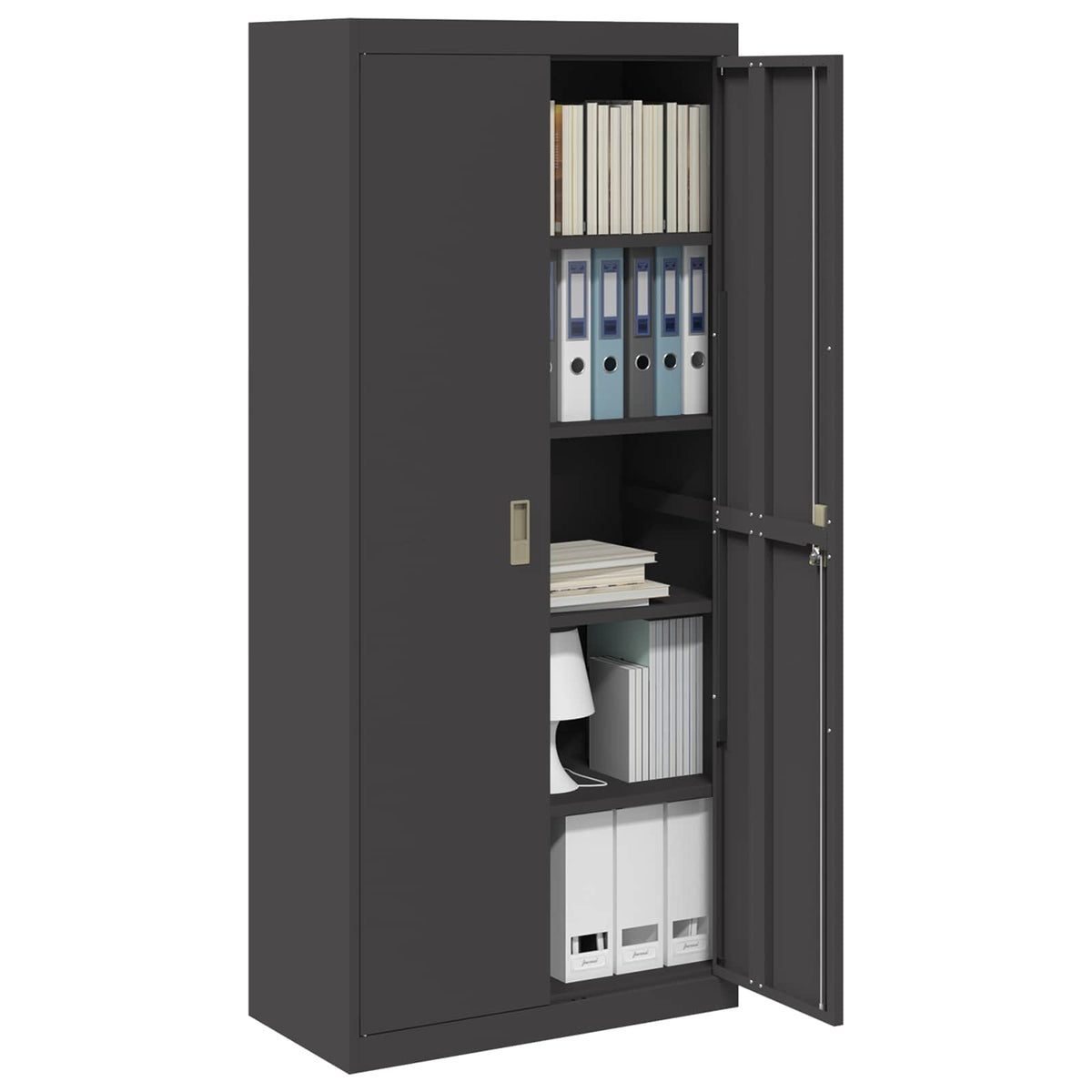 vidaXL Storage Cabinet Black 80 x 40 x180 cm Steel