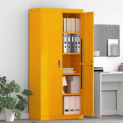 vidaXL Storage Cabinet Mustard Yellow 80 x 40 x180 cm Steel