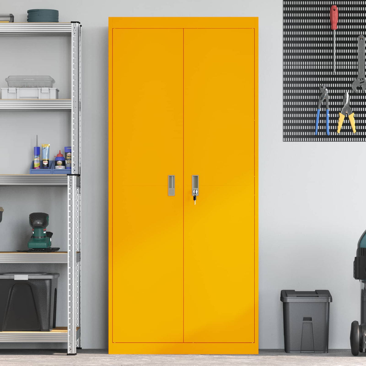 vidaXL Storage Cabinet Mustard Yellow 80 x 40 x180 cm Steel