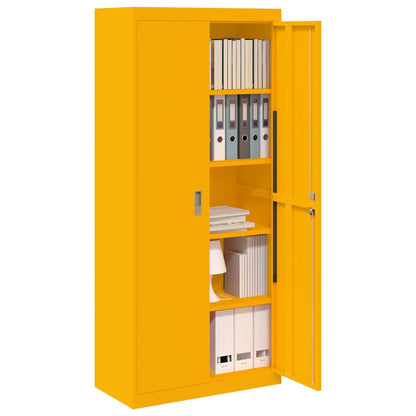 vidaXL Storage Cabinet Mustard Yellow 80 x 40 x180 cm Steel