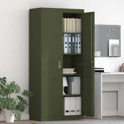 vidaXL Storage Cabinet Olive Green 80 x 40 x180 cm Steel