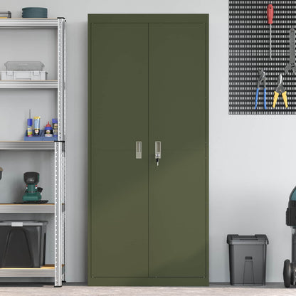 vidaXL Storage Cabinet Olive Green 80 x 40 x180 cm Steel