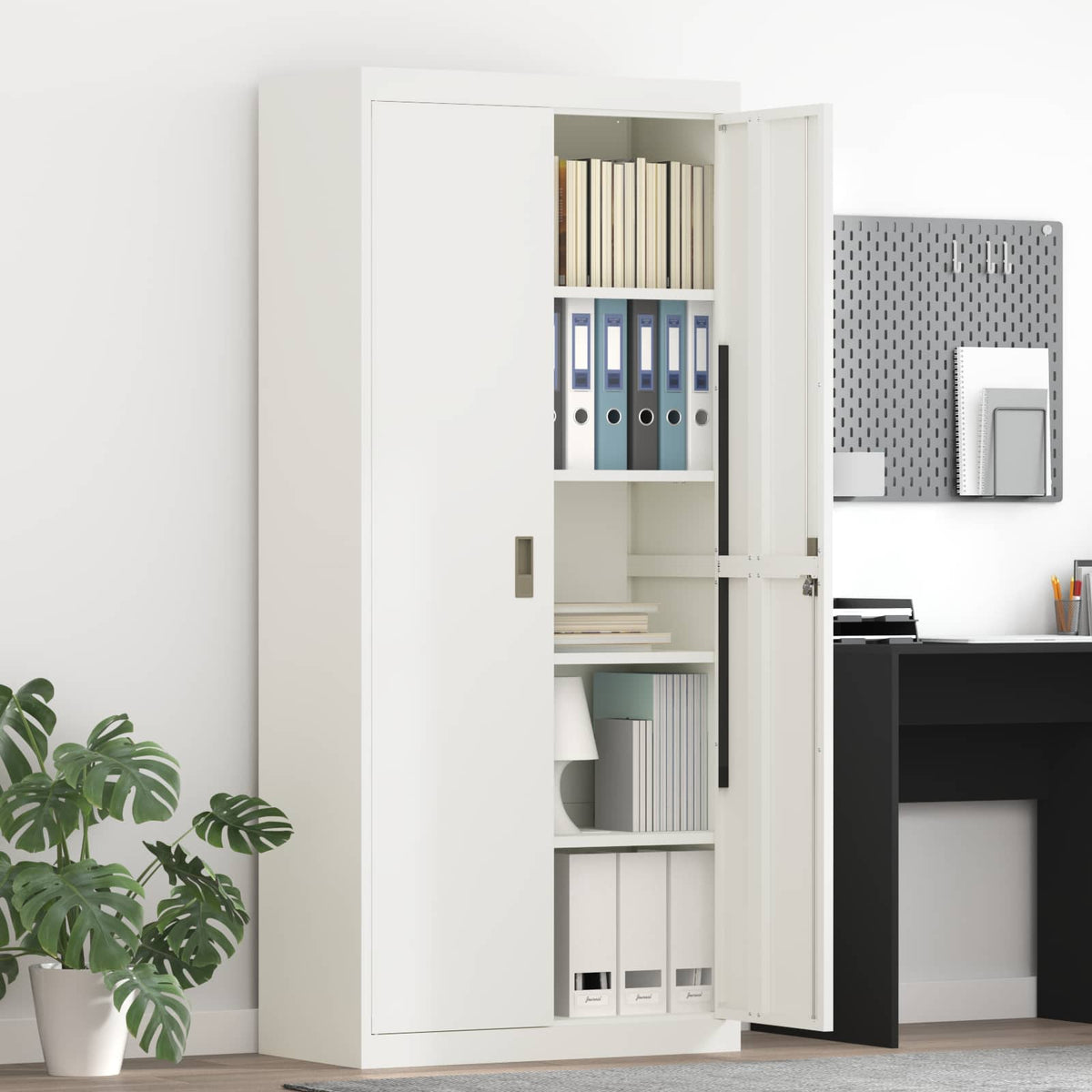 vidaXL Storage Cabinet White 80 x 40 x180 cm Steel