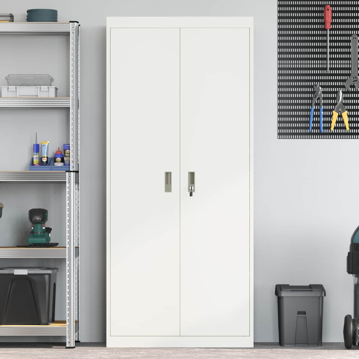 vidaXL Storage Cabinet White 80 x 40 x180 cm Steel