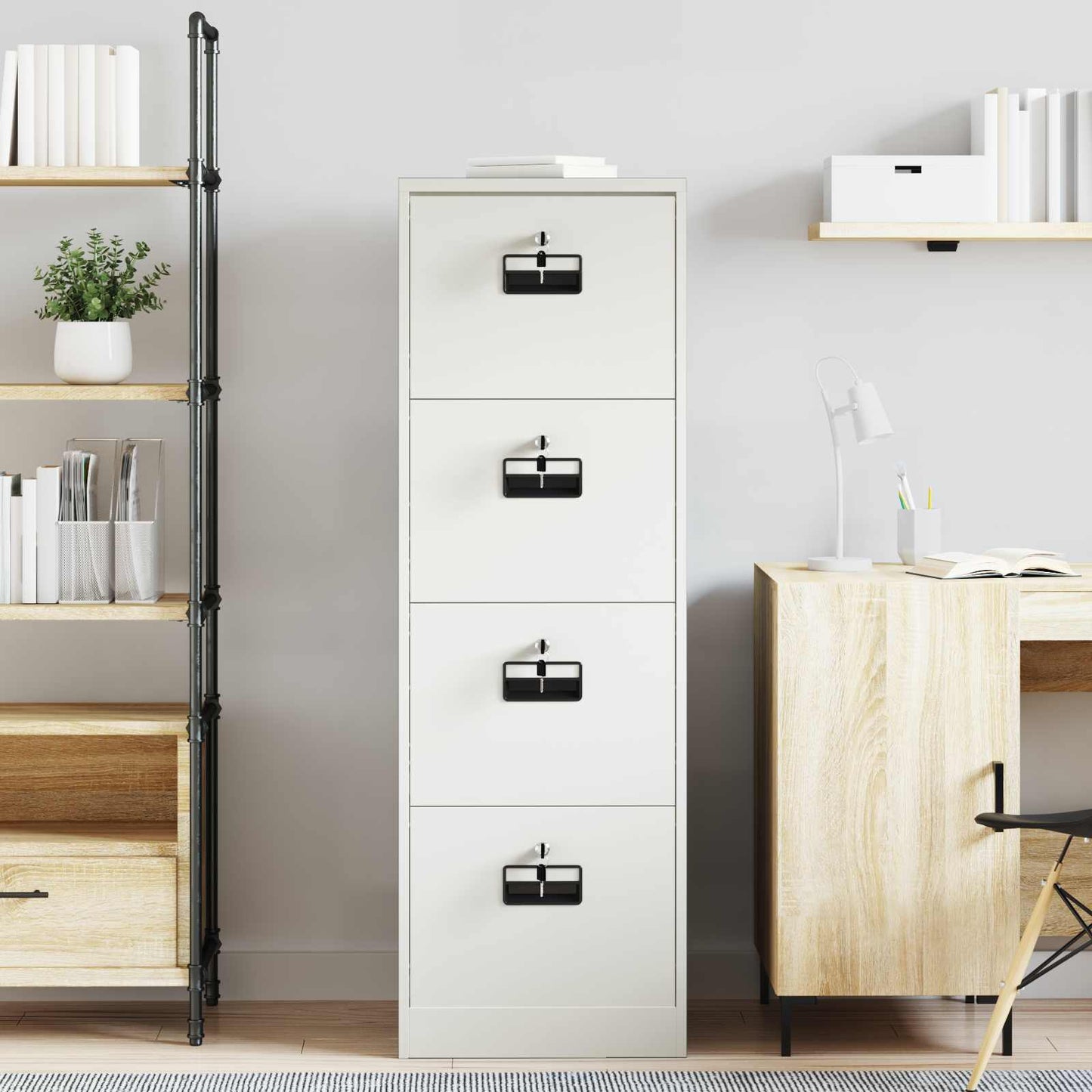 vidaXL Storage Cabinet 2 pcs Black 80 x 40 x200 cm Cold-Rolled Steel