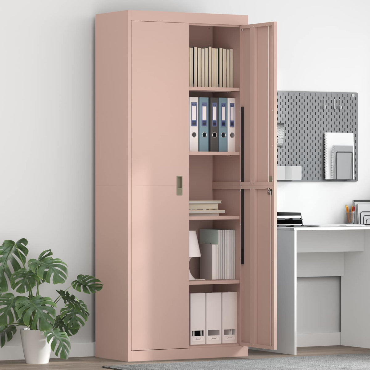 vidaXL Storage Cabinet Pink 80 x 40 x200 cm Steel