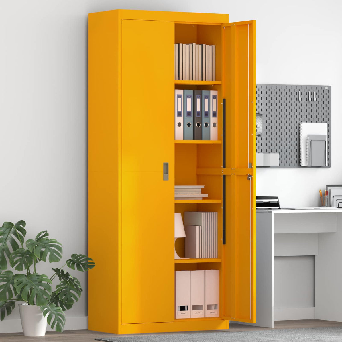 vidaXL Storage Cabinet Mustard Yellow 80 x 40 x200 cm Steel