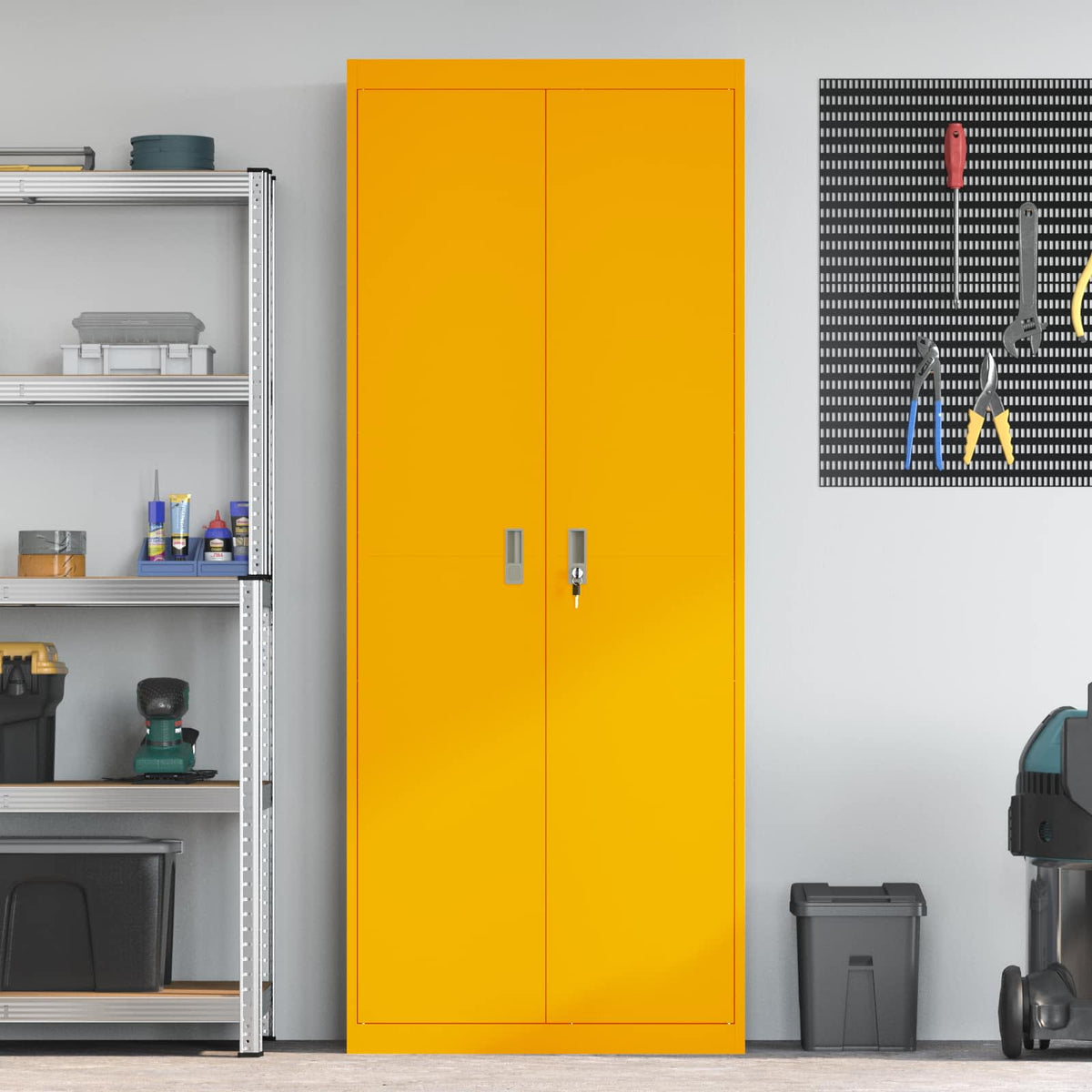 vidaXL Storage Cabinet Mustard Yellow 80 x 40 x200 cm Steel