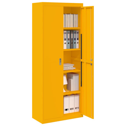 vidaXL Storage Cabinet Mustard Yellow 80 x 40 x200 cm Steel