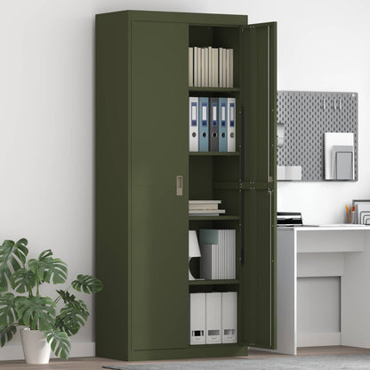 vidaXL Storage Cabinet Olive Green 80 x 40 x200 cm Steel
