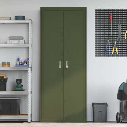 vidaXL Storage Cabinet Olive Green 80 x 40 x200 cm Steel