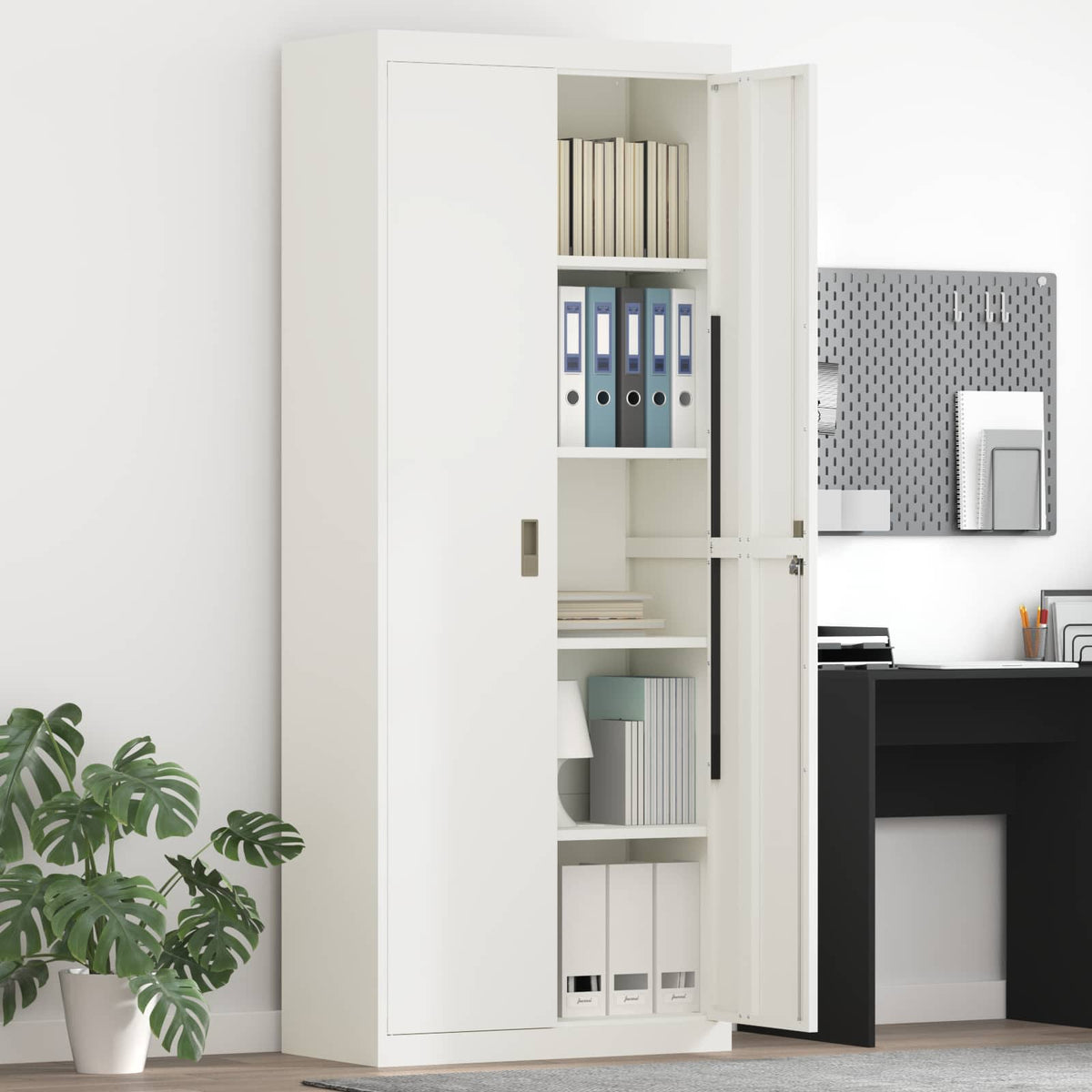 vidaXL Storage Cabinet White 80 x 40 x200 cm Steel