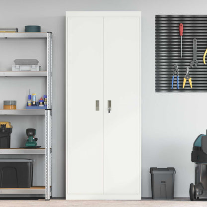 vidaXL Storage Cabinet White 80 x 40 x200 cm Steel