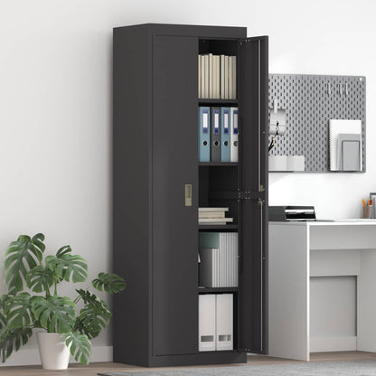vidaXL Storage Cabinet Black 60 x 40 x180 cm Steel
