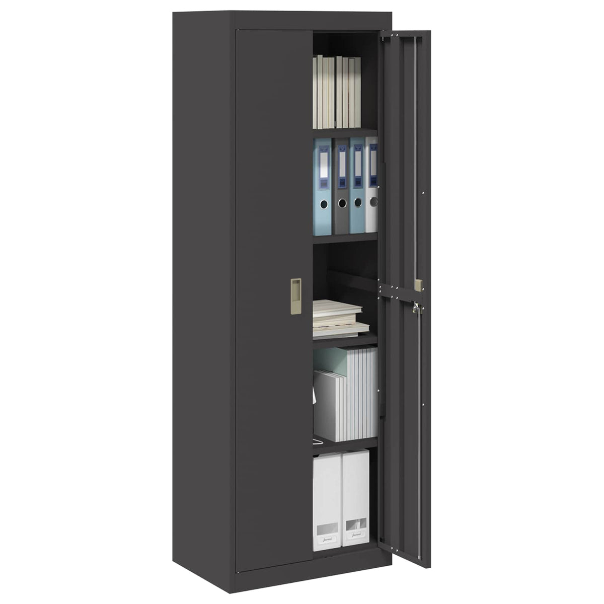 vidaXL Storage Cabinet Black 60 x 40 x180 cm Steel