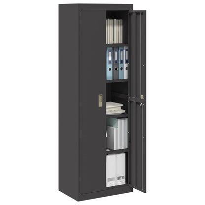 vidaXL Storage Cabinet Black 60 x 40 x180 cm Steel