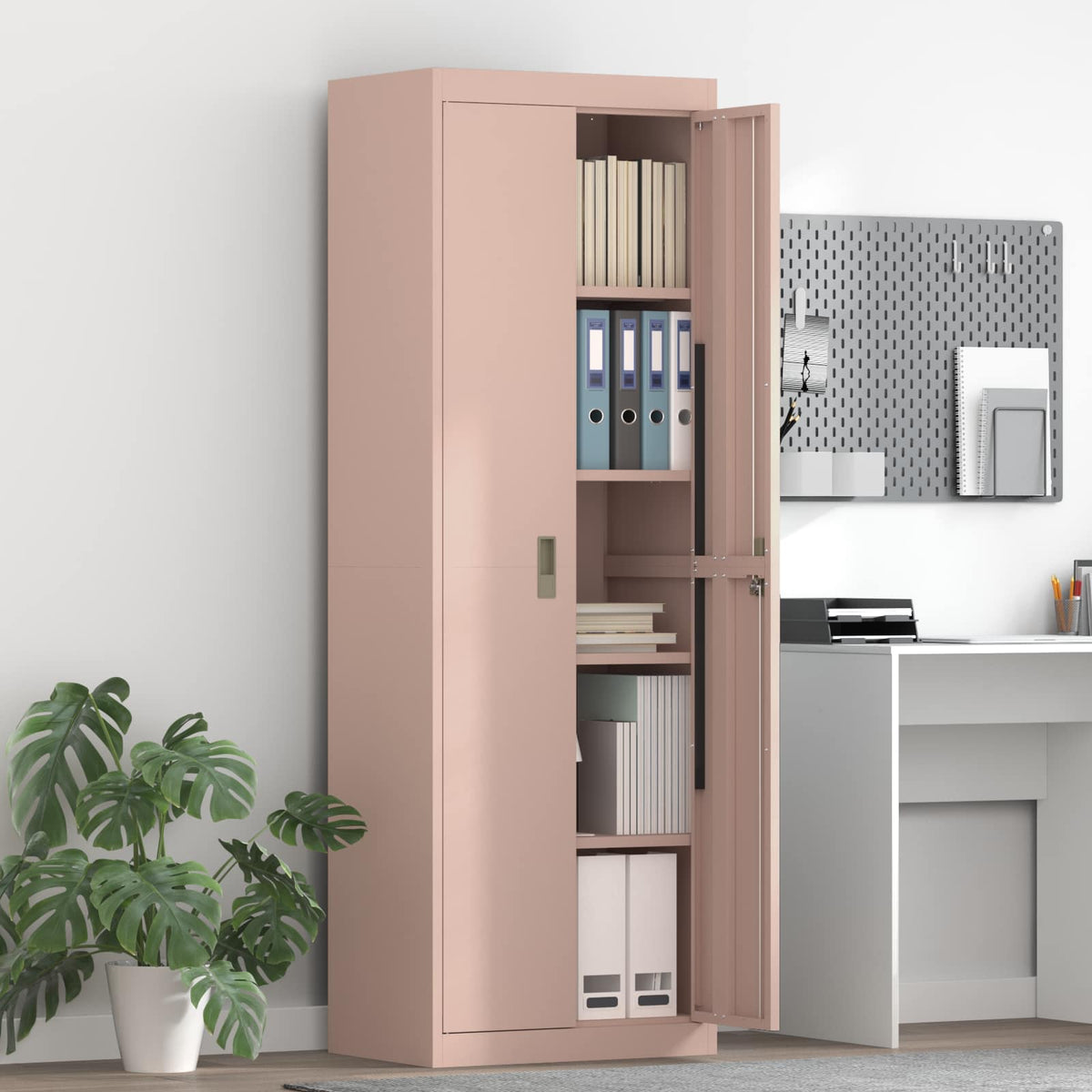 vidaXL Storage Cabinet Pink 60 x 40 x180 cm Steel