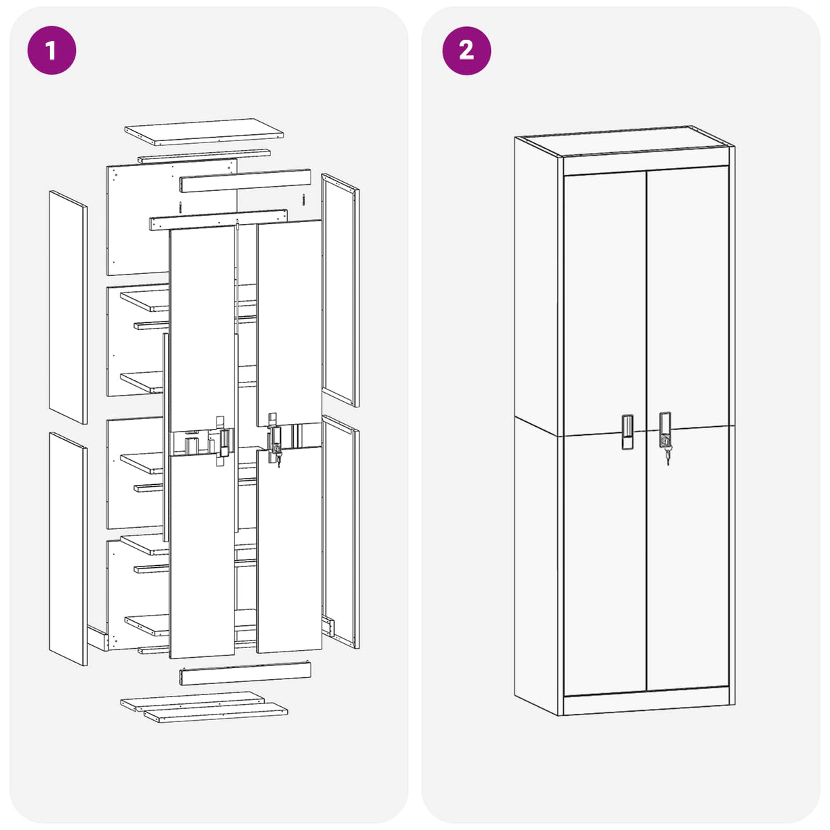 vidaXL Storage Cabinet Anthracite 60 x 40 x180 cm Steel