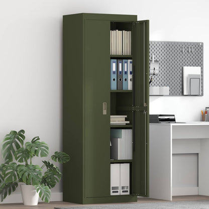 vidaXL Storage Cabinet Olive Green 60 x 40 x180 cm Steel