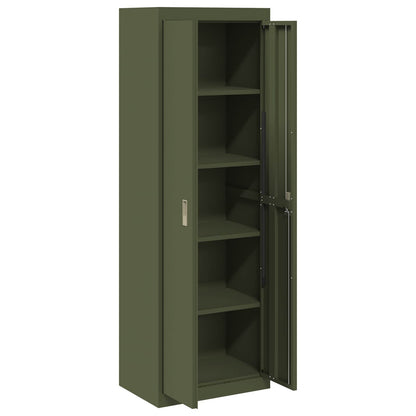 vidaXL Storage Cabinet Olive Green 60 x 40 x180 cm Steel