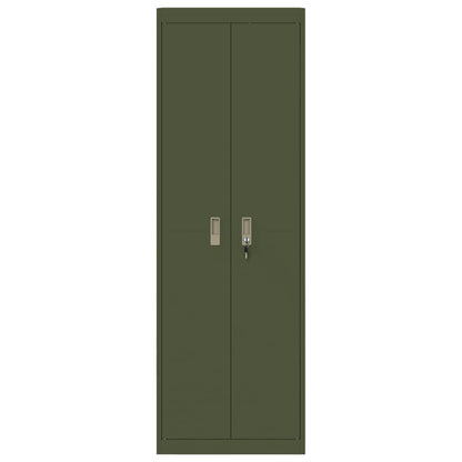 vidaXL Storage Cabinet Olive Green 60 x 40 x180 cm Steel