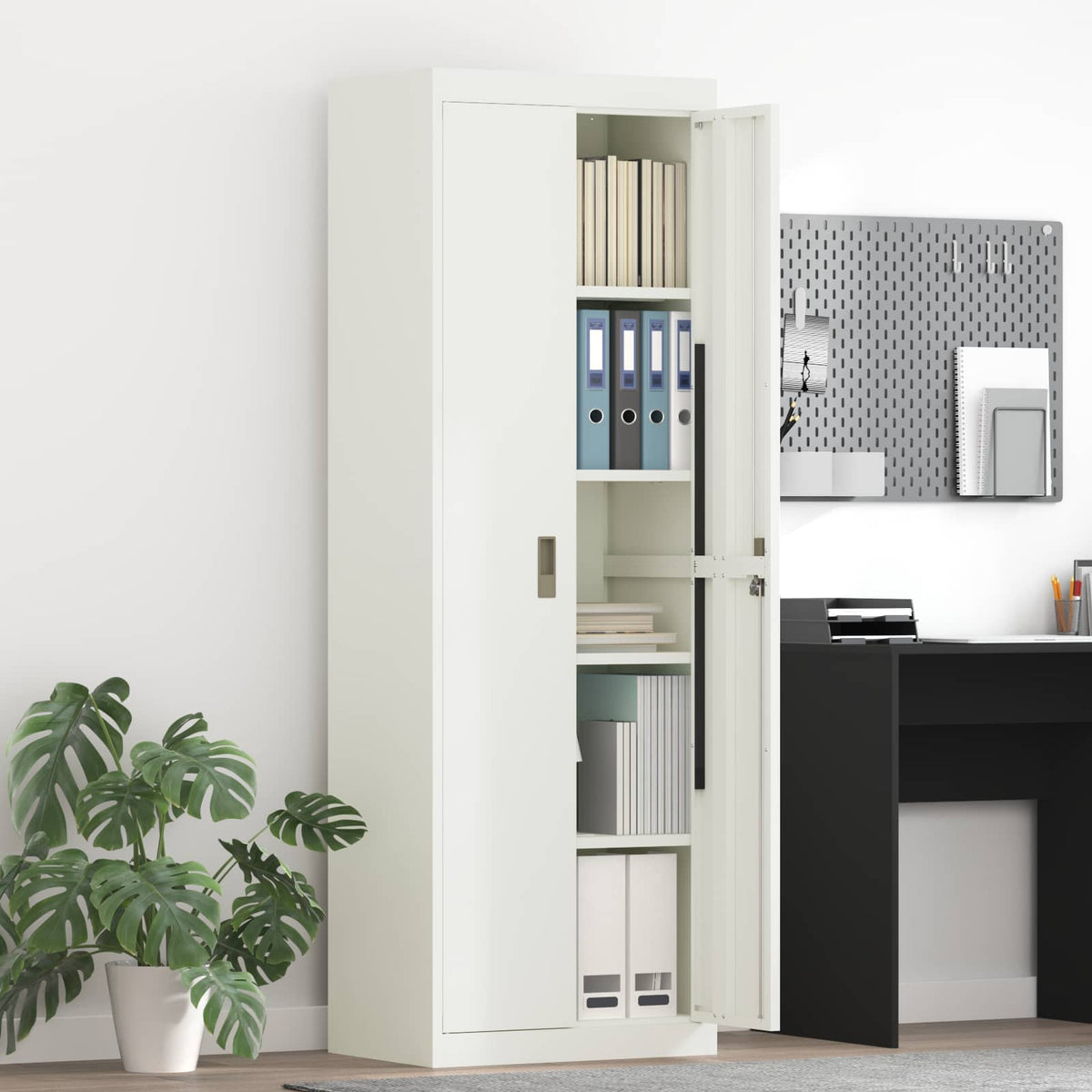 vidaXL Storage Cabinet White 60 x 40 x180 cm Steel