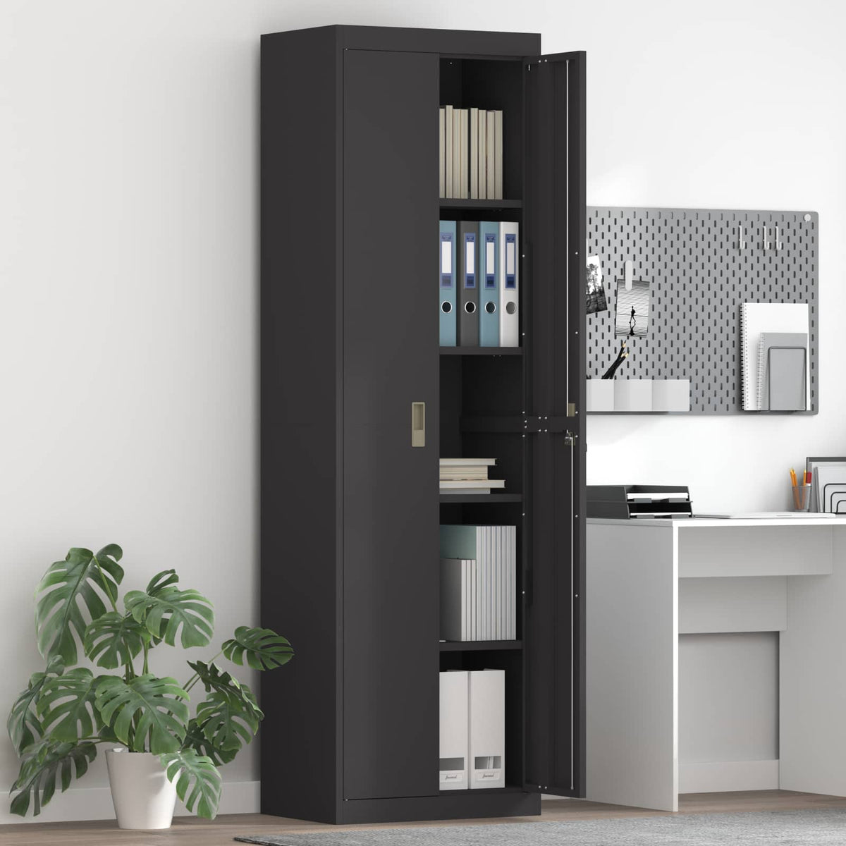vidaXL Storage Cabinet Black 60 x 40 x200 cm Steel