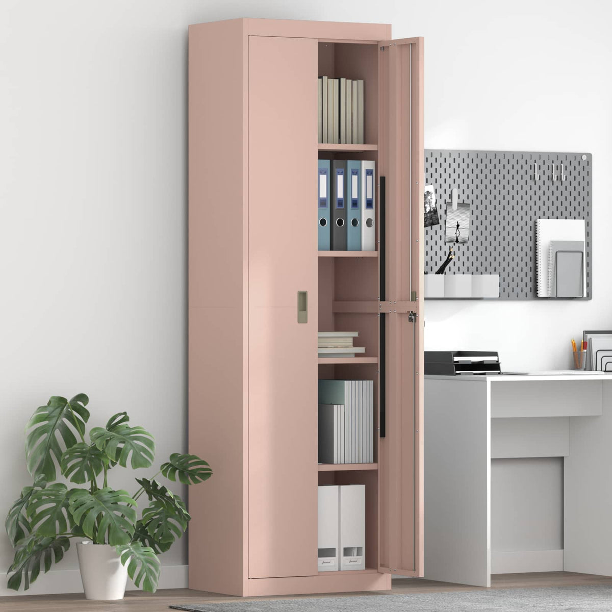 vidaXL Storage Cabinet Pink 60 x 40 x200 cm Steel