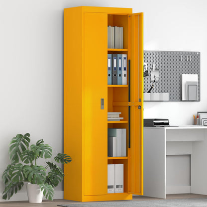 vidaXL Storage Cabinet Mustard Yellow 60 x 40 x200 cm Steel